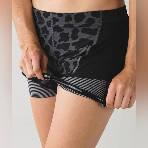 Lululemon Meshed up Short. Cheetah Leopard Print. Lined. Running Workout. 8 - Picture 2 of 14